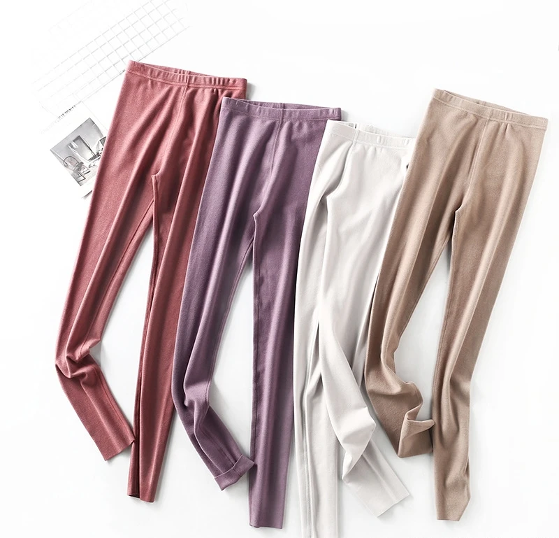 
Wholesale Double sided DE velvet women long johns trackless thermal long johns classic thermal leggings 