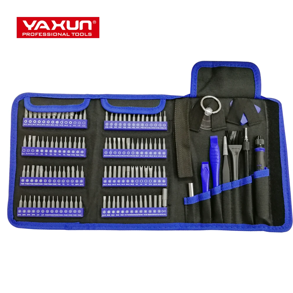 YAXUN YX6018 126 in 1 Precision Screwdriver Set Multi use Tool Bag Screwdriver Bit Set for Phone laptop Electronic Repair Tool