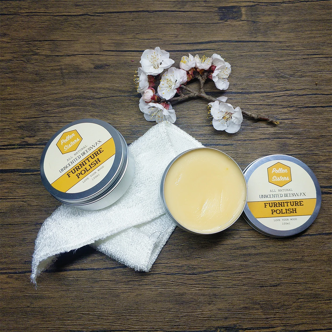 traditional Beeswax Polish for Wood & Furniture | Wax for all Wood Types  Colors  Oak Teak Dark  Light Woodz 100g