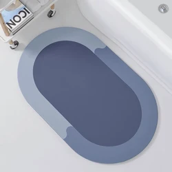 Non Slip Quick Dry Super Absorbent Thin Bathroom Rugs Silicone Bathtub Shower Mat