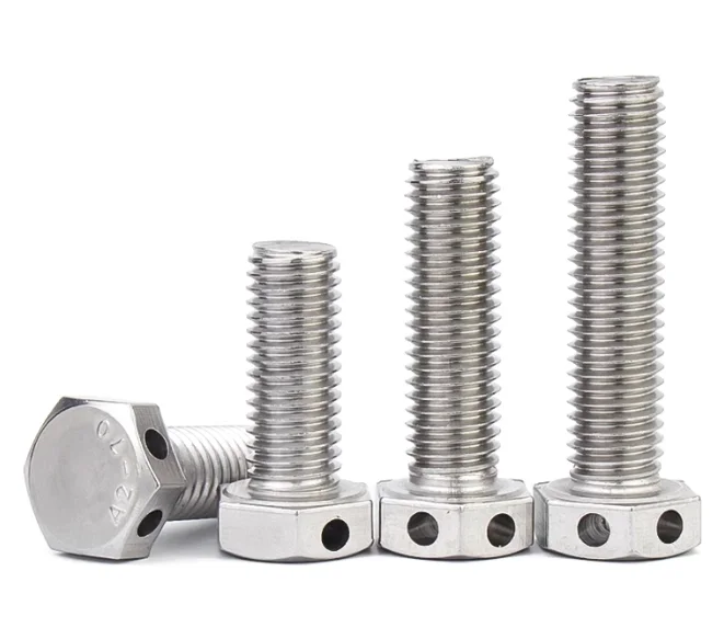 China Hot selling 304 stainless steel Head with hole   hexagonal bolts