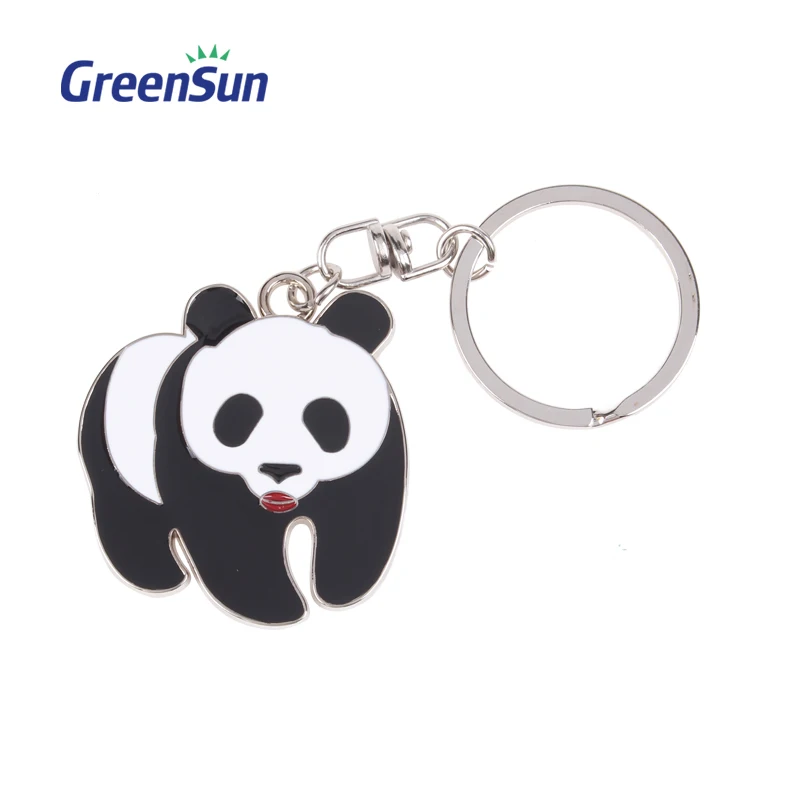 Manufacturer maker custom made brass usa souvenir 3d animal shaped cartoon metal panda keychain