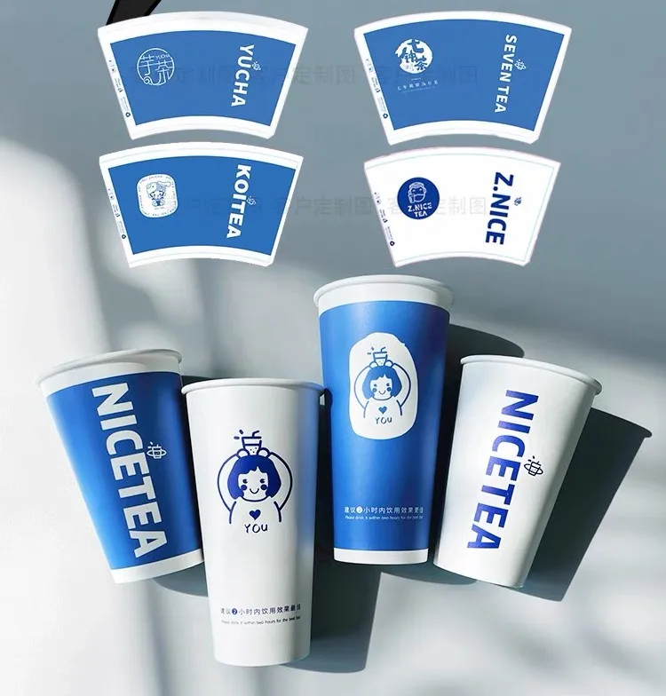 thickened with cover insulated hot drink hollow cup coffee cup kraft paper milk tea