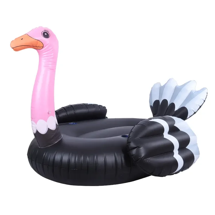 Custom swan ostrich inflatable water float rider swimming pool float lounger for sea toys floating Island water beach party