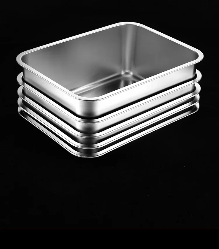 Rectangle Bake Pan Non Stick Kitchen Bakeware Stainless Steel Oven Use Cookie And Baking Sheets Cake Baking Tray