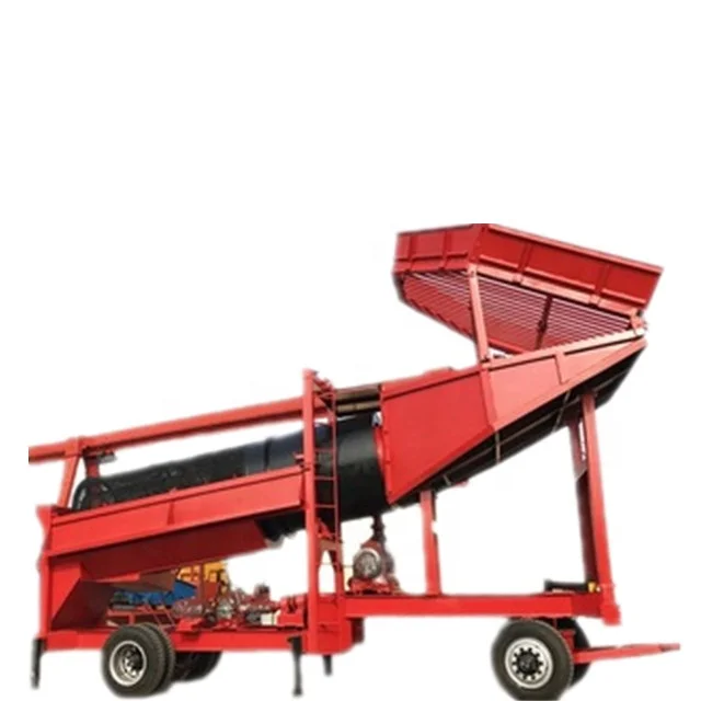 China Portable Mining Mobile Gold Trommel /Screen Mining Alluvial/river Gold Trommel