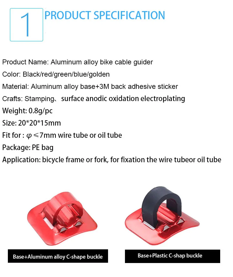 RANAGO 6061 Aluminum Alloy MTB Road Bike Brake Gear Shift Cable Guider Wire tubing Clamp Outdoor BMX Cycling Bicycle Cable Clips