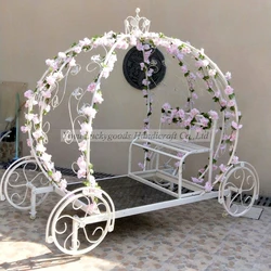 LDJ892 royal white holiday festival wedding horse carriage backdrop decor for sale