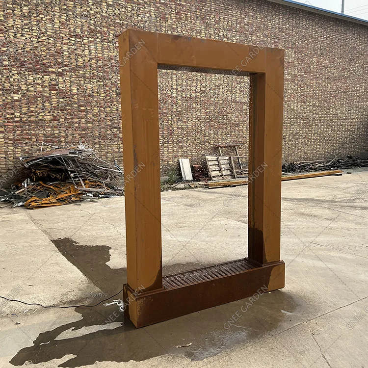 Outdoor Garden Backyard Decoration Corten Steel Water Feature outdoor Fountain Wall Waterfall