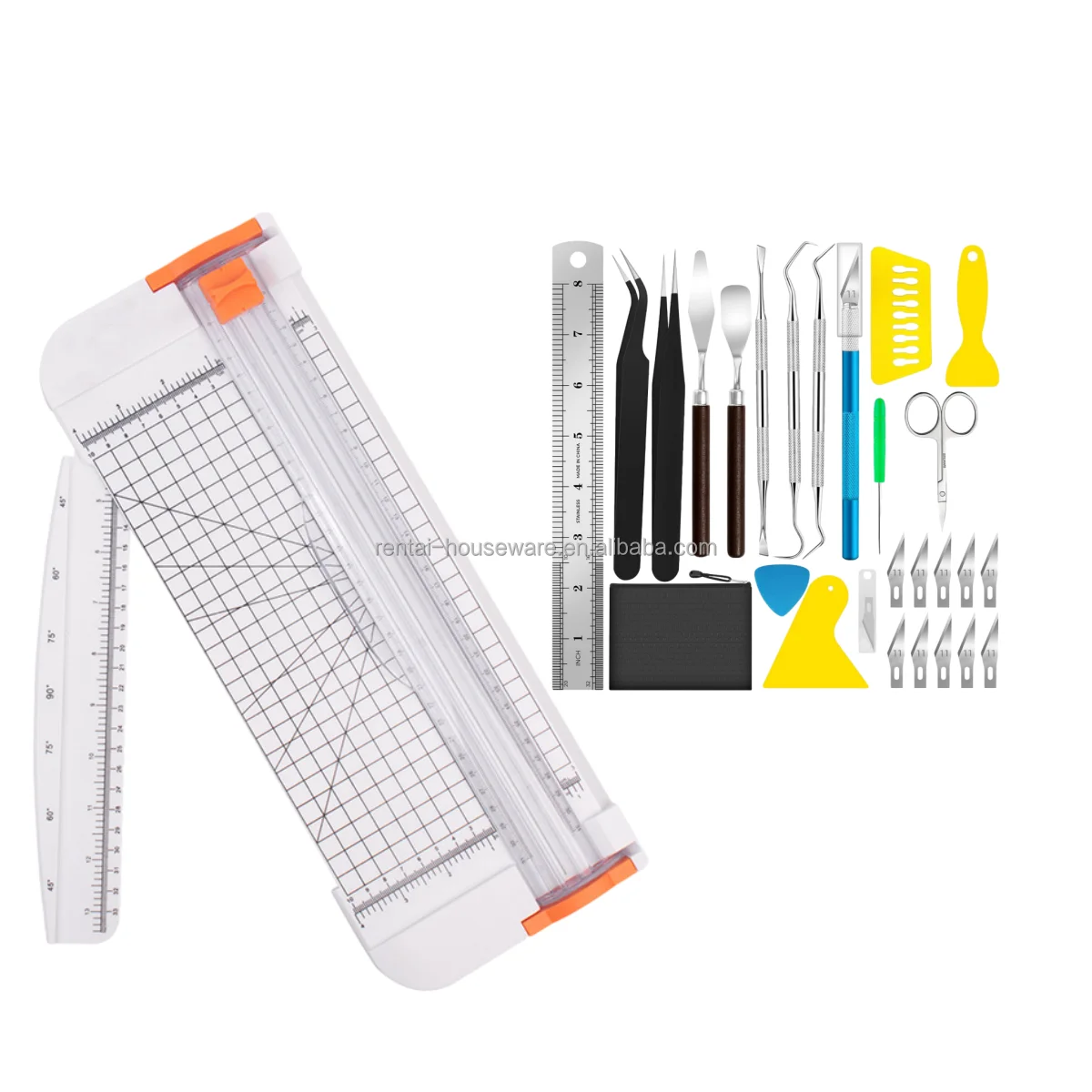 Crafts Weeding Tools for Vinyl Kit,Utility Knife Set with 12Inch Paper Cutter Trimmer for Scrapbooking,Silhouettes,Cameos