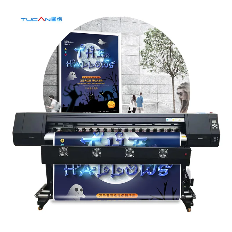 1.6m AD digital large format printer with dual xp600 head eco solvent printer price optional 1.3m 1.8m 2.5m 3.2m i3200 head