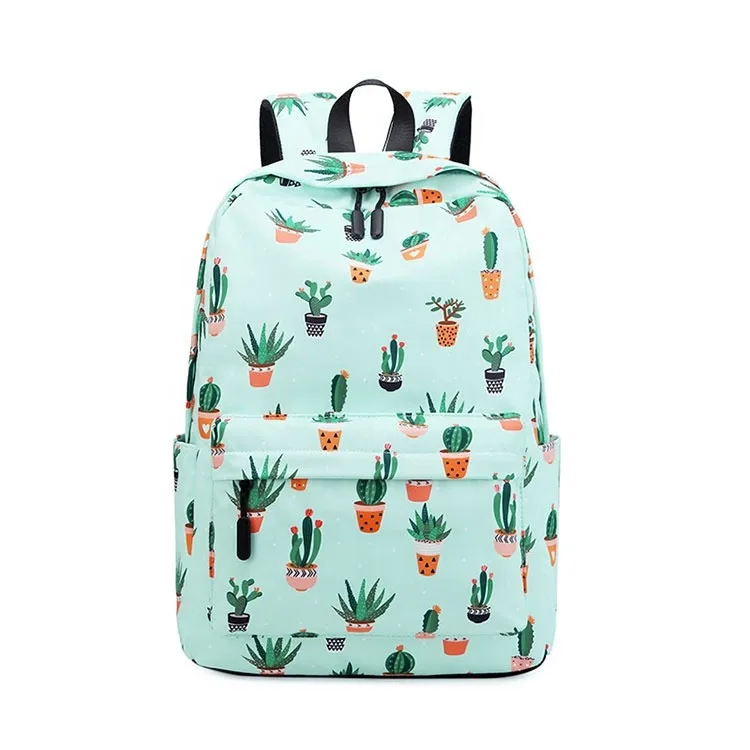 2021 custom print Lightweight College School Backpack cactus flower student high school backpacks girls