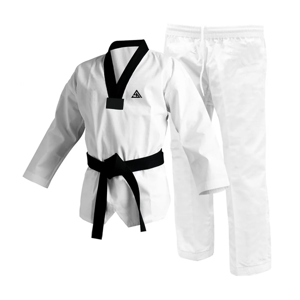 
Top Quality Martial Arts Taekwondo Uniform For Fighting Training With Elastic Waist Pants 