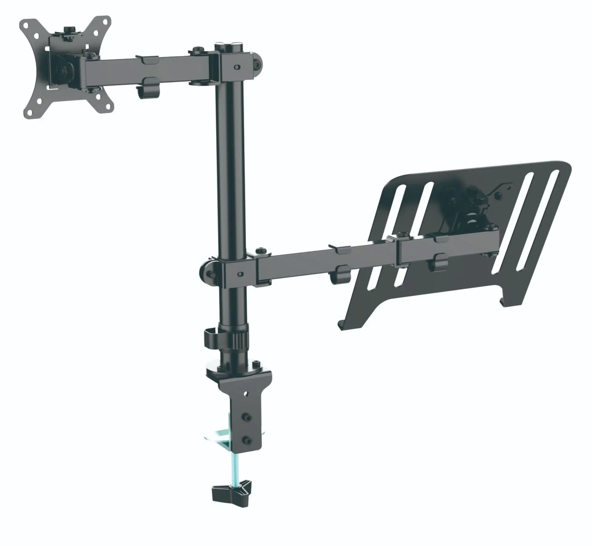 Dual Arm Monitor Stand With Laptop Plate Laptop Mount With Monitor Arm Laptop and Monitor pc Lcd Arm  Stand