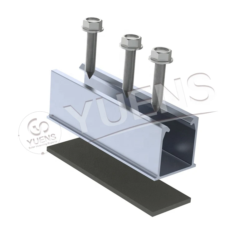 Aluminum Solar panel Roof Mounting Pv Bracket mini Rails Trapezoidal Type system metal roof