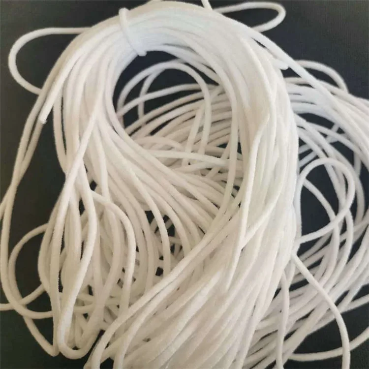 Лидер продаж, регулируемые ремни 2,5 мм, 3 мм, черная, белая круглая эластичная лента, петля для ушей для одноразовой маски для лица