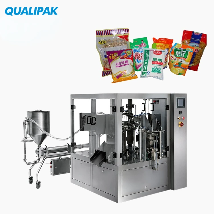High Quality automatic doypack premade pouch liquid jam paste juice filling pack packing machine