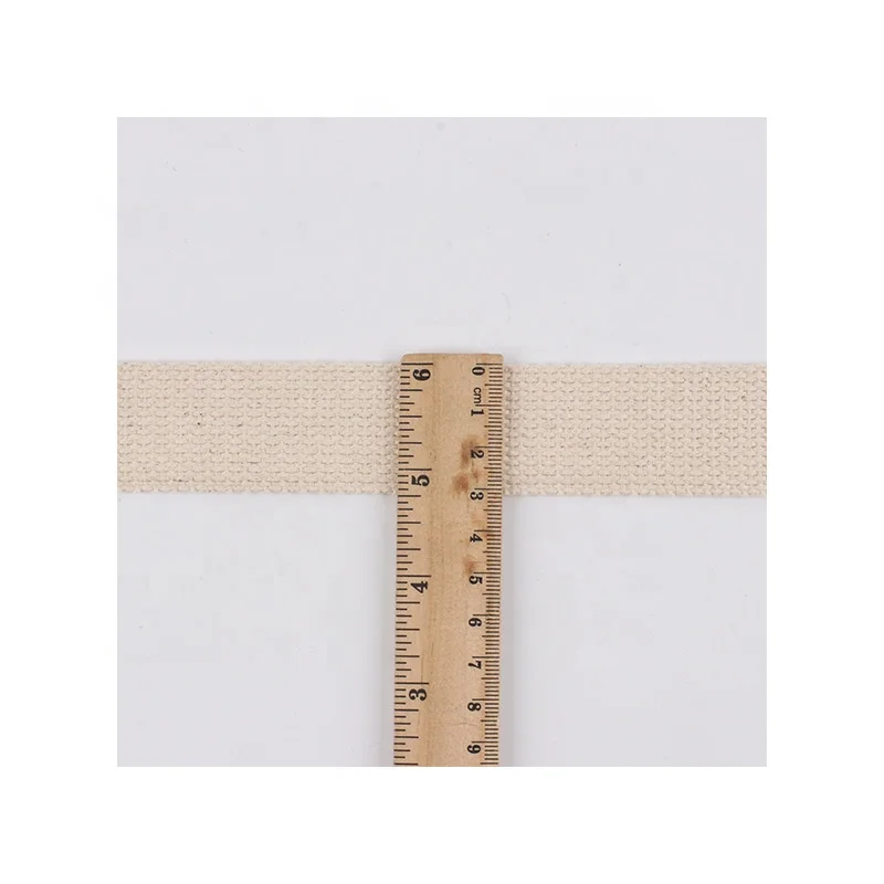 Eco-friendly Customized 100% Cotton Tape Woven Belt Webbing Tape for Bag and Garment