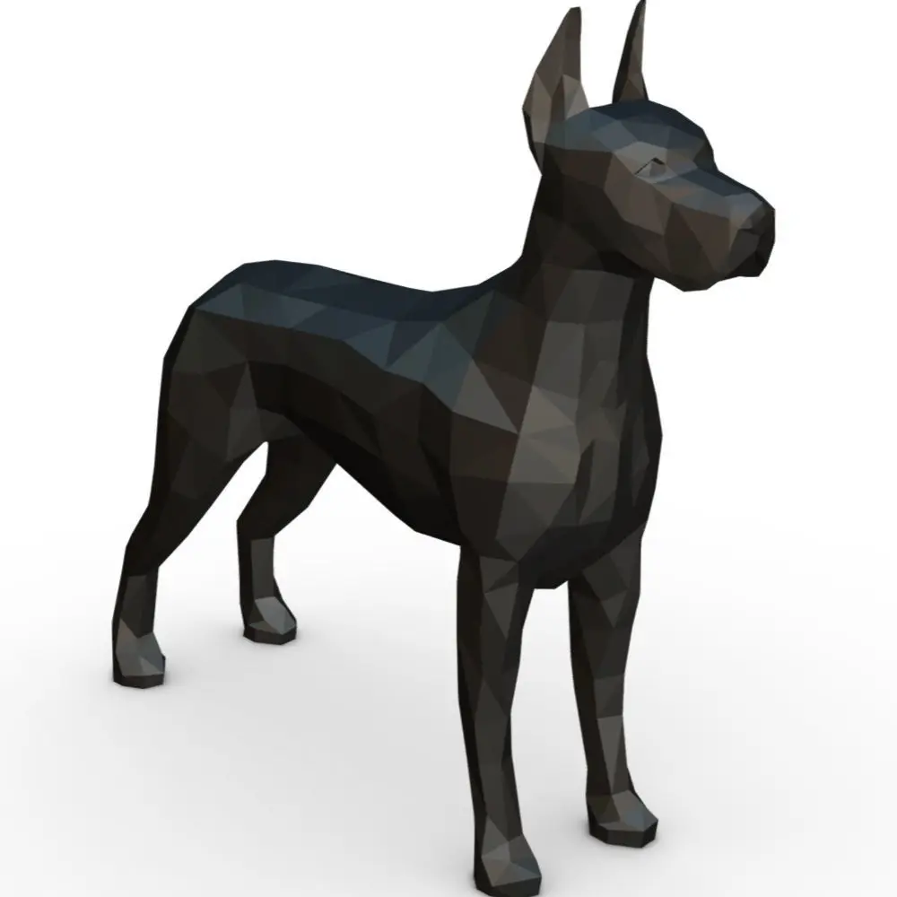 Wholesale Custom Fiberglass Resin Crafts 3D Printing Sculpture Animal Figurines Great Dane Dog Statue