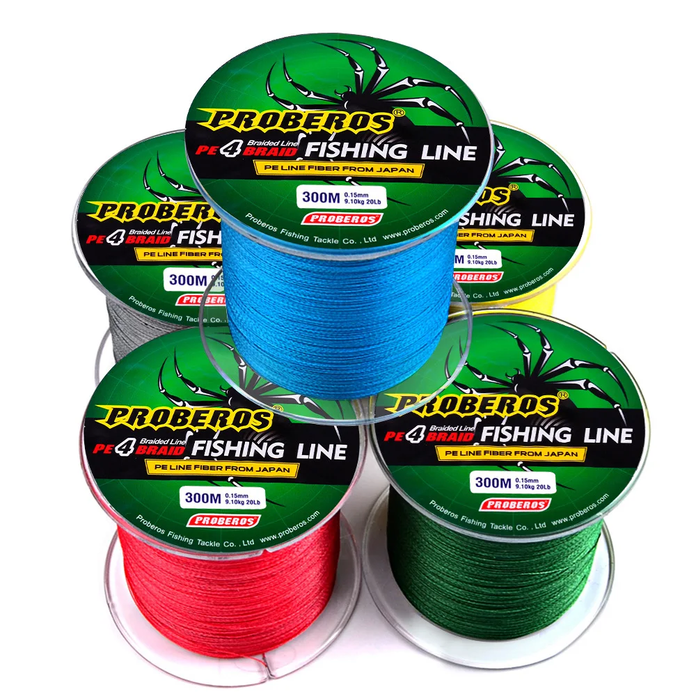 New Braided 300m 4Strands PE Fishing Line Strong Multilament Braid Lines wire Smoother Floating Line feed production