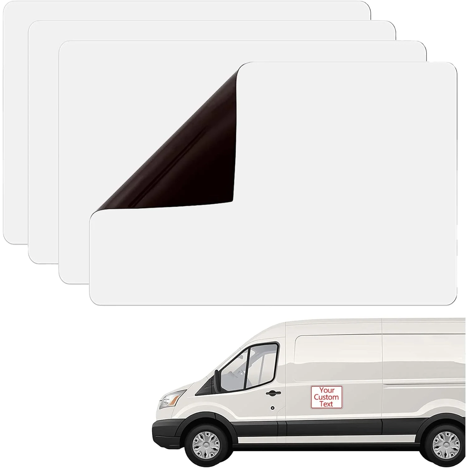 Hot Sale Rounded Corners Blank Car Magnet Blank Magnets Flexible Magnetic Bumper Sticker for Car