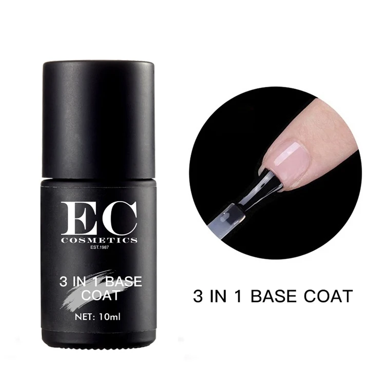 Private label rubber base gel clear thick nail extend strengthen primer liquid multi function 3 in 1 base coat bulk wholesale