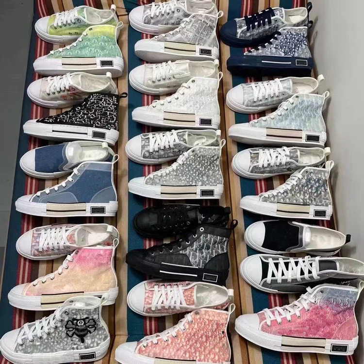 Кеды B23 женские высокие дизайнерские холщовые кроссовки с вышивкой принтом алфавита Повседневная модная обувь на платформе