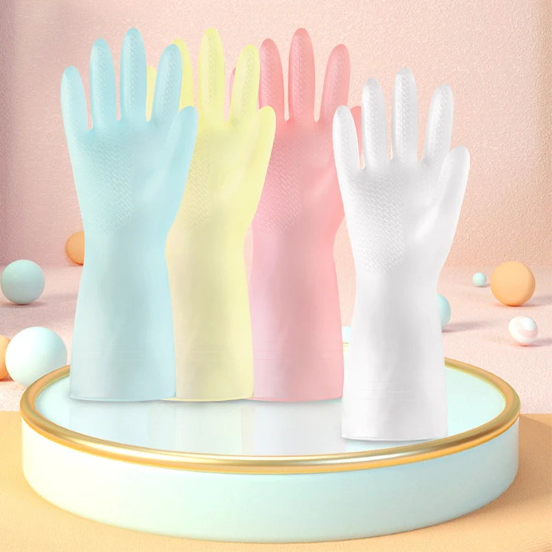 High-quality Beef Tendon PVC Gloves Washing Dishes Thickened Wear-resistant Housework Gloves Non-slip Waterproof Gloves
