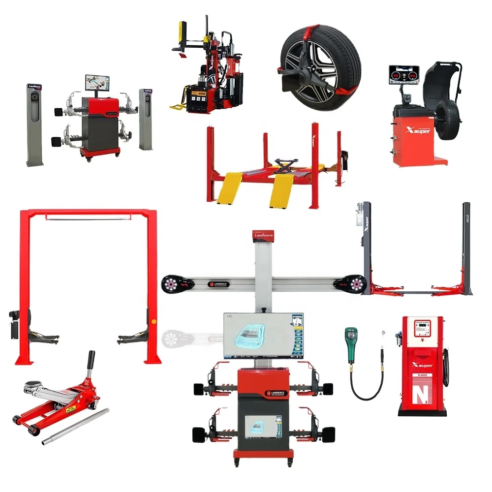 Auto Car Garage Equipment Wheel Alignment Machine and Tools Repair Workshop  Tire Changer and Wheel Balancer with CE Combo