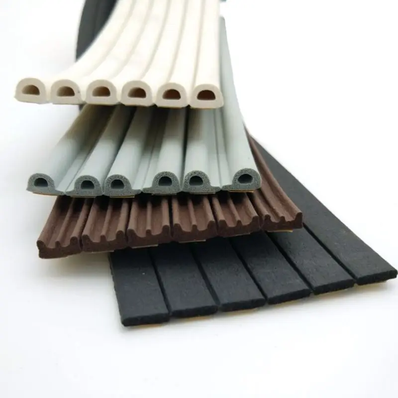 
D E P I shaped self adhesive rubber weather door seal strip 