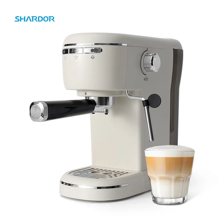Home Coffee Machine for Cappuccino and Latte 1100W Cappuccino 15 Bar with Milk Frother Steam Wand Espresso Maker