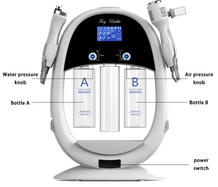 Hydrogen and oxygen small bubbles beauty salon skin cleansing moisturizing oxygen meter rejuvenation blackhead beauty equipment