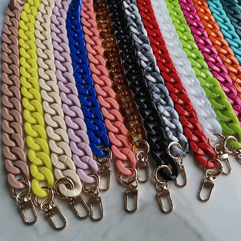 Chunky Long Handmade Plastic Crossbody Mobile Phone Chain 120cm Fashion Acrylic Chain Bag Strap Chains Custom