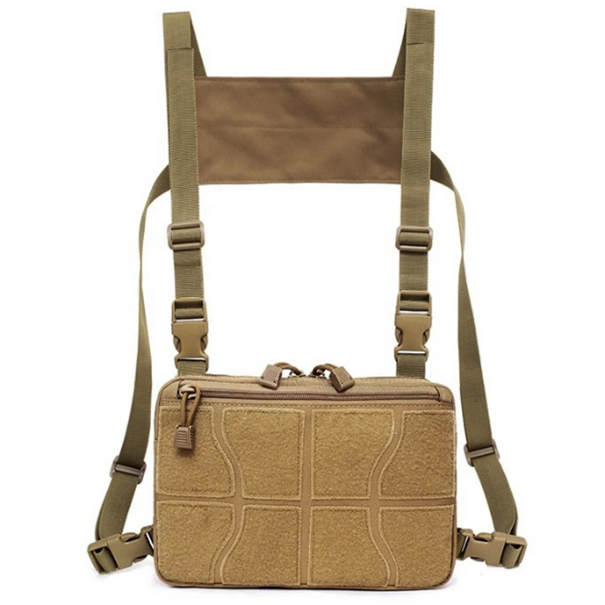 Tactical Inspired Unisex Sports Utility Chest Pack Outdoor Chest Bag Built-In Phone Holder Shoulder Strap Lock Chain Button