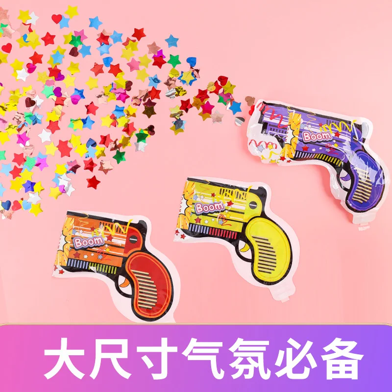 autoinflation Confetti Fireworks Handheld Gun Inflatable Foil Handheld Confetti Toy Game Firework Gun Birthday Party Graduation