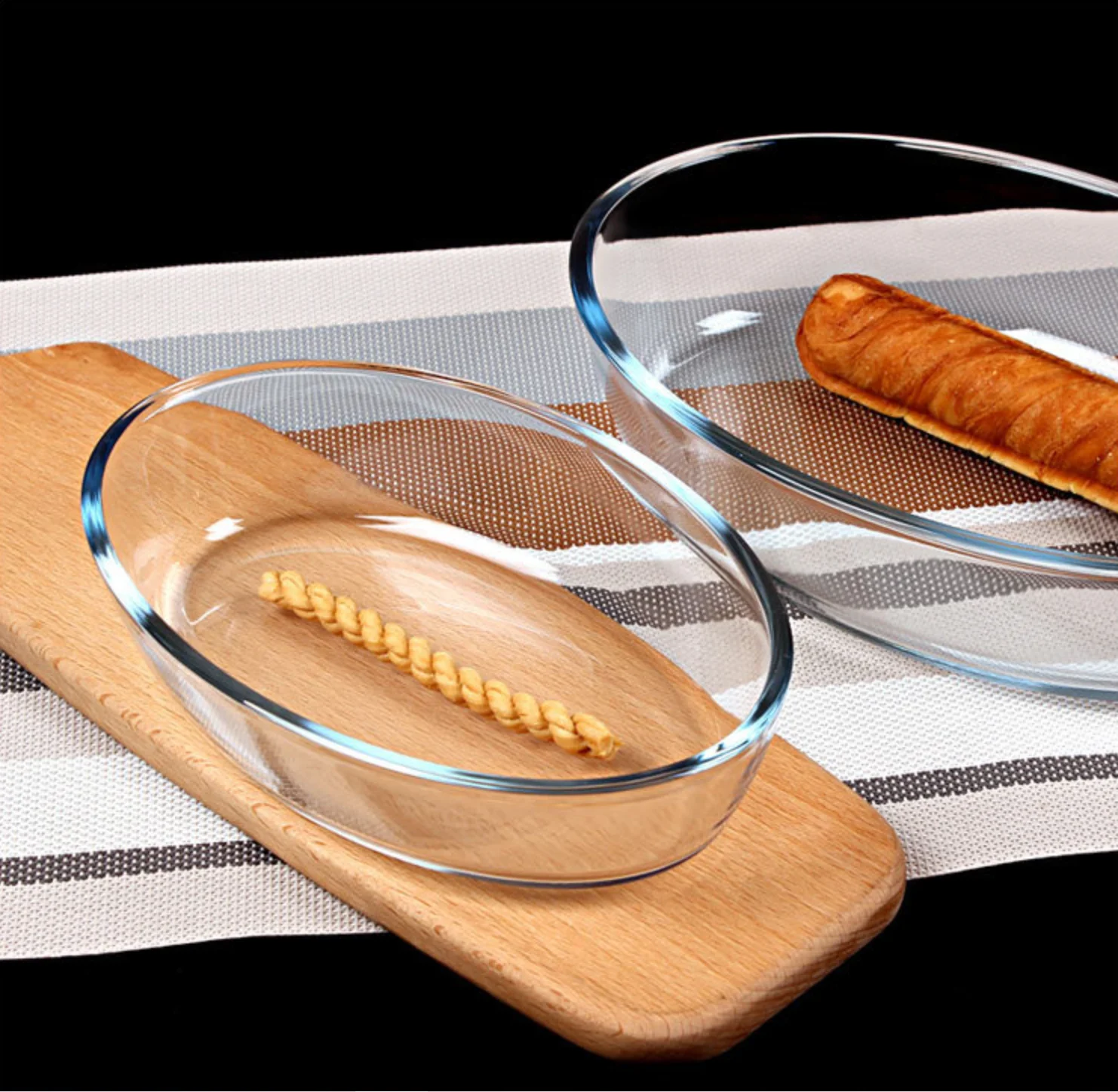 Набор посуды Pyrex из безопасного антипригарного стекла, жаростойкие кастрюли с принтом, поднос для выпечки на заказ, для духовки