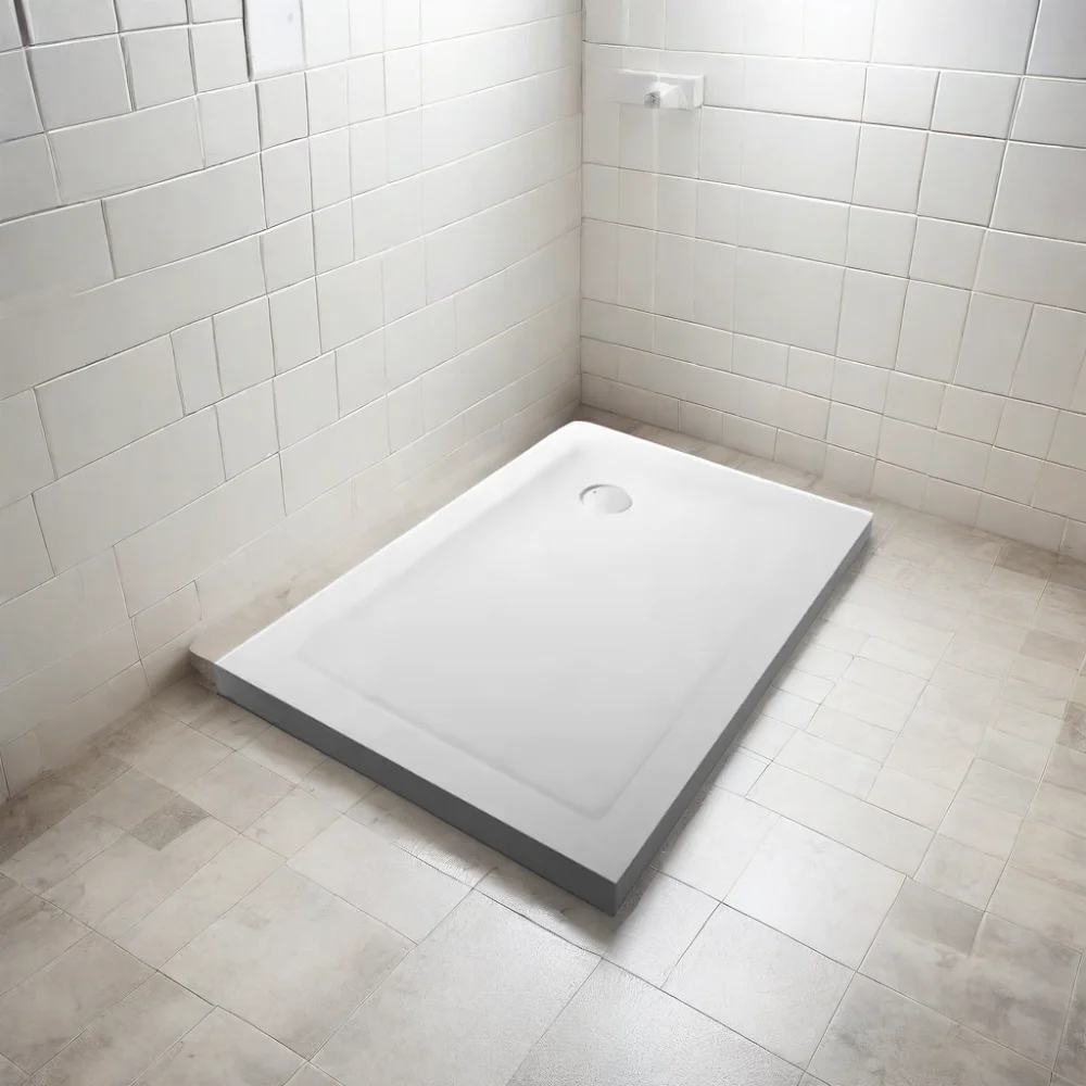 Polymable America High-Class Customizable OEM Logo Fiberglass Shower Tray with Drain Bathroom Customizable Tray Mould