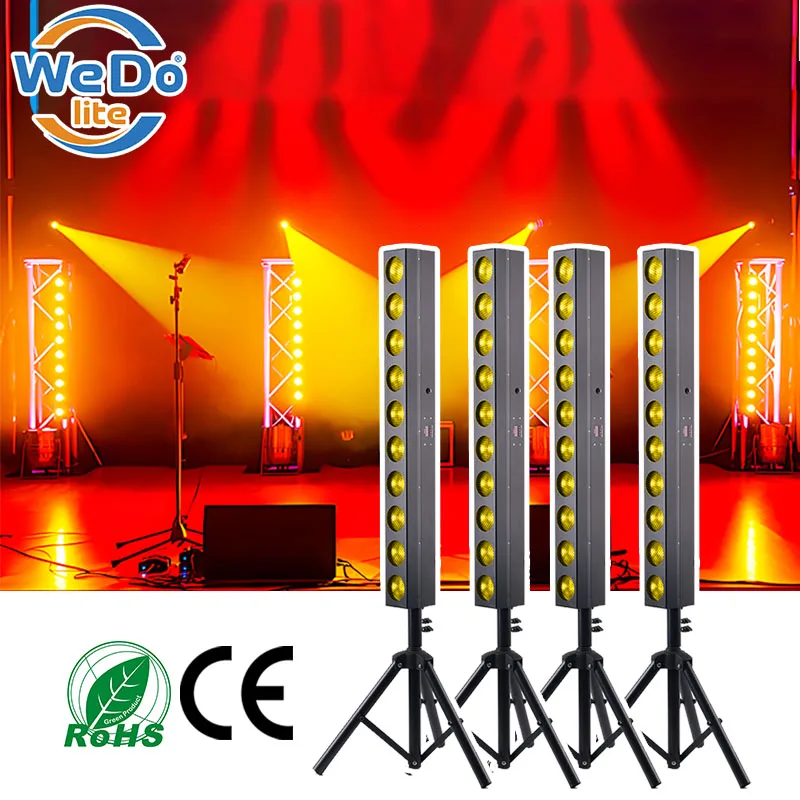 LED Warm White+Cold White Blinder Lights 10*24W DJ Disco Dmx LED Audience Blinder Light Stage Lights with Tripod Stand