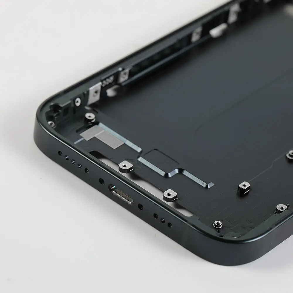 Middle Frame Power Volume Flex Wireless Charging Battery Sticker Flash Loudspeaker Dust Net SIM Card Tray For iPhone 14 15 Plus