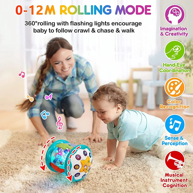 Infant Babies Ocean Rotating Light Up Musical Learning Toys Early Educational Toys for Toddlers 12-18 Months