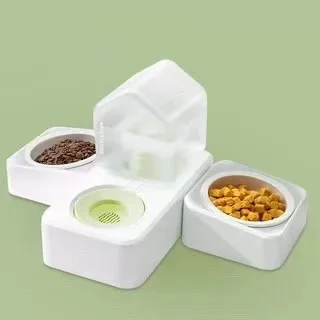 2021 новая керамическая нержавеющая сталь двойная миска для домашних животных собака автоматическая Экологически чистая кормушка набор диспенсеров для воды