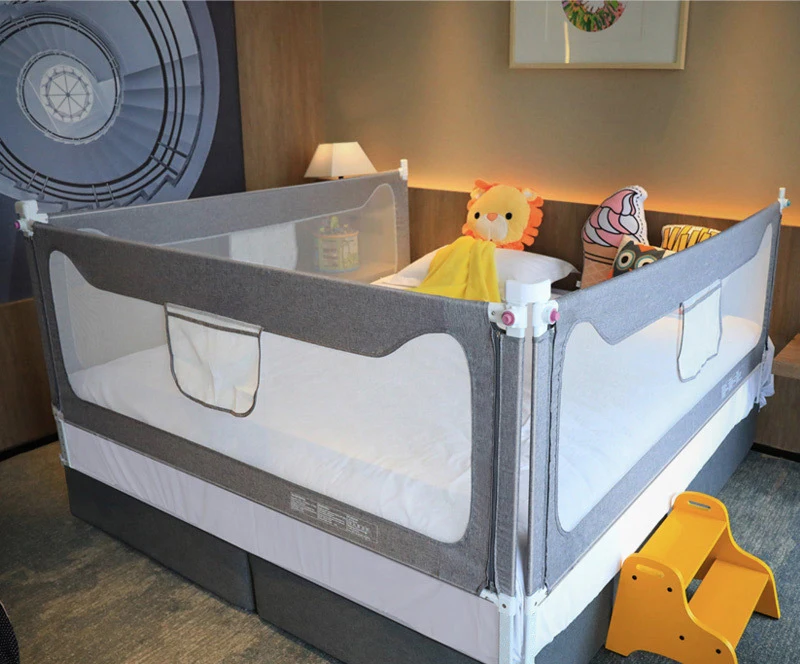 8 Grade Adjustable Delux Cationic Fabric Infant Baby bedrail Fence 90CM Height Bedrail bayi Bed rail guard for baby safety