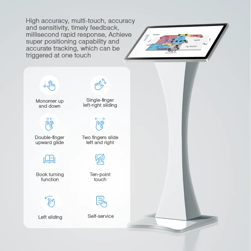 15.6 18.5 21.5 23.6 23.8 27 Inch Interactive smart panel lcd digital signage horizontal pc touch screen for floor standing kiosk