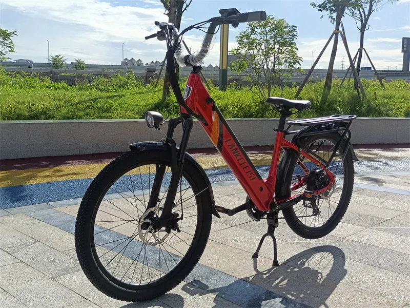 EU Stock LANKELEISI ES500PRO 24inch Electric City Bike with 48V Lithium Battery Rear Hub Motor Disc Brake System