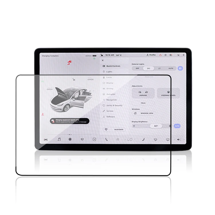 Car Navigation Glass Film For Tesla Model Y Screen Protector Anti Scratch Anti Oil Sensitive Explosion Proof Touchscreen 9h