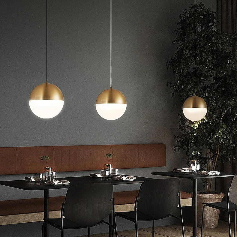 Nordic Bedside Hanging Light Ball Shape Pendant Lamp Glass Lighting For Dining Table