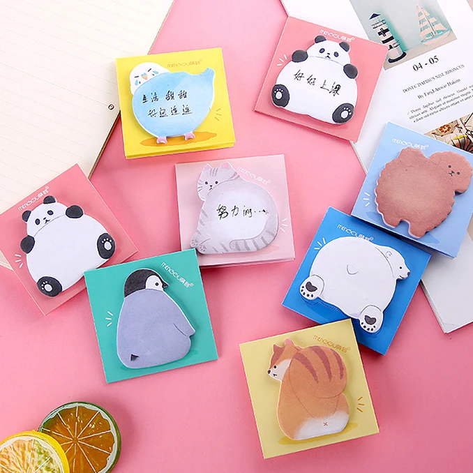 Stationery School Supplies Paper Stickers sticky memo pad animal shaped sticky notepad