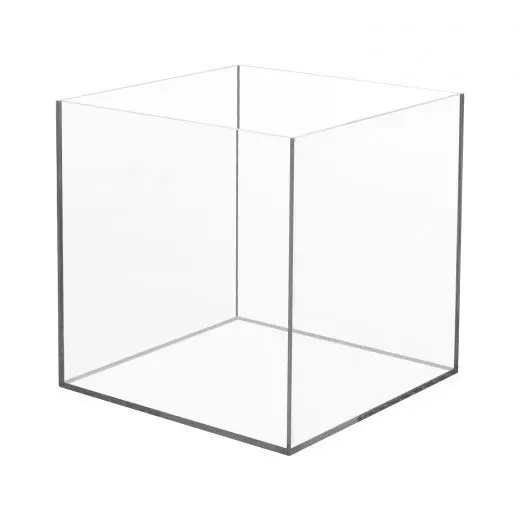 Clear 5 sided acrylic display box,12x12x12 clear acrylic display cube