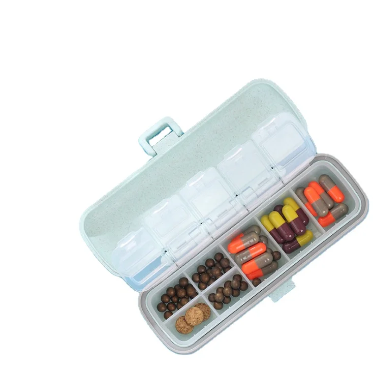 Еженедельные пшеничной соломы капсула дополнения чехол 7 дней таблетки коробка органайзер медицина ящик для хранения