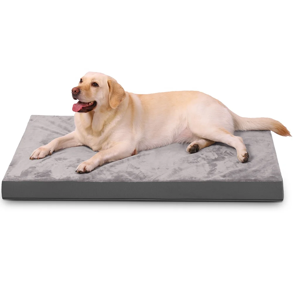 High Density Orthopedic Foam Anti Rip Soft Indoor Pet Cushion Reversible Dog Crate Bed